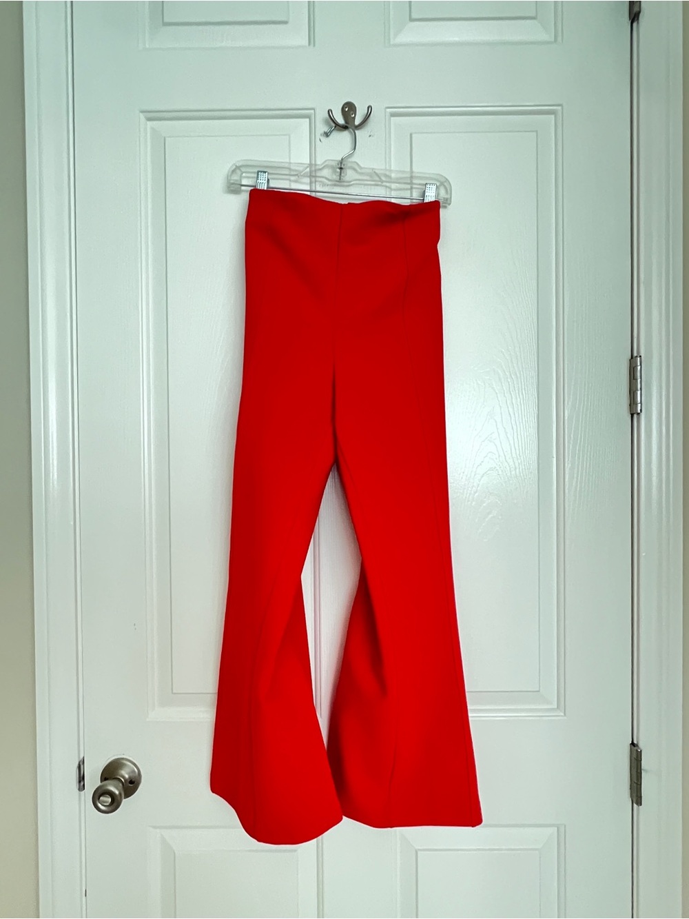 Ann Taylor Red Cropped Flare Pants